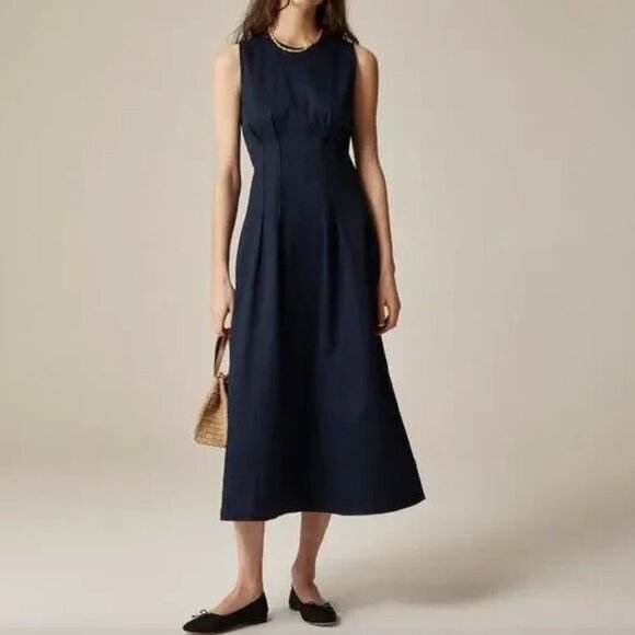 J. Crew Dresses & Skirts - J. Crew Pintuck midi dress in stretch twill Size 10